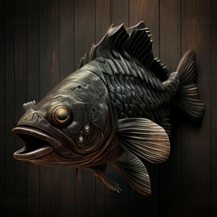 3D модель Черная морская рыба (STL)